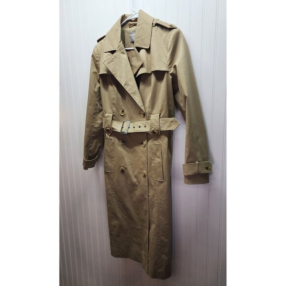 ASOS Beige Trench Coat With Belted Waist & Double-Breasted Button Closure - Picture 3 of 13